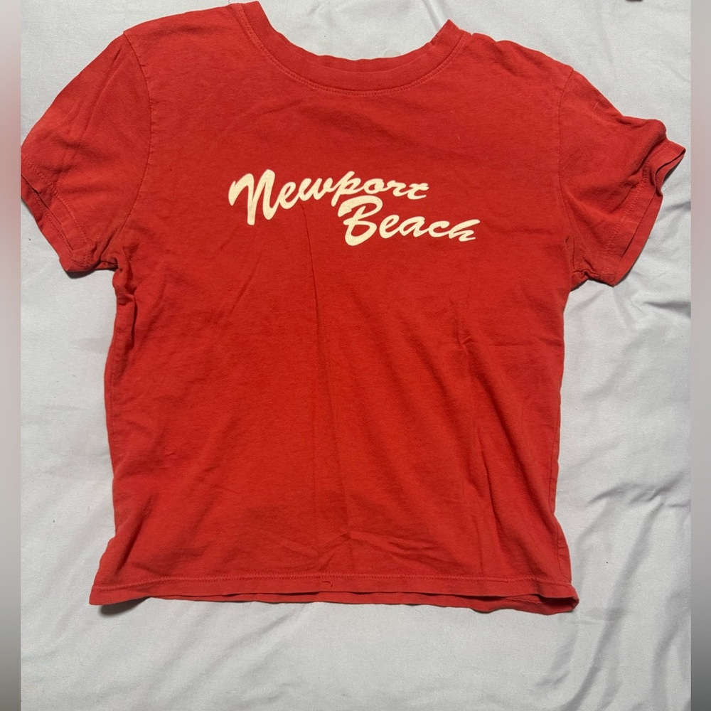 Red newport beach t-shirt